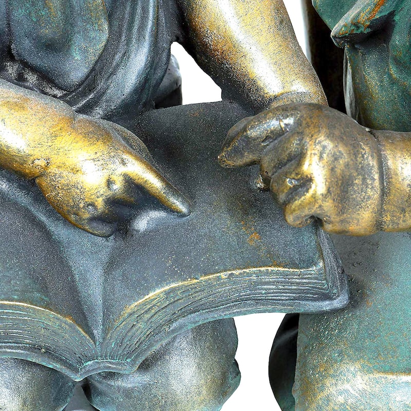 Boy and Girl Reading Together Statue