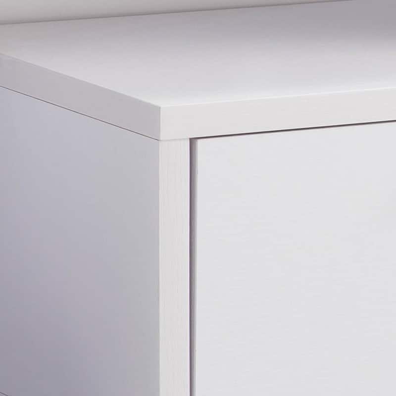 HomeRoots 60" White Wood Enclosed and Open Storage TV Stand - 60.00 in. x 25.00 in. x 15.50 in.