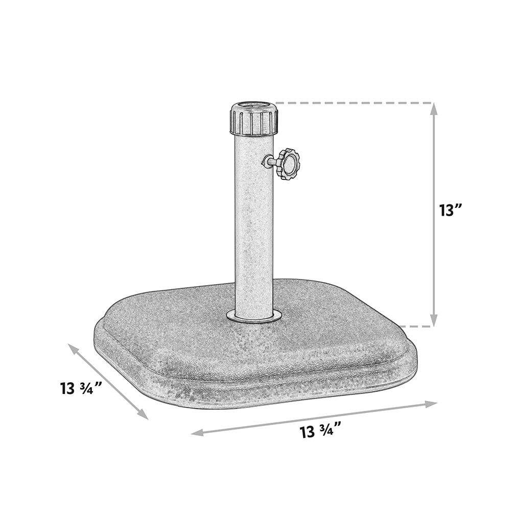 24 lb. Square Patio Umbrella Base - Black - Overstock - 40325336