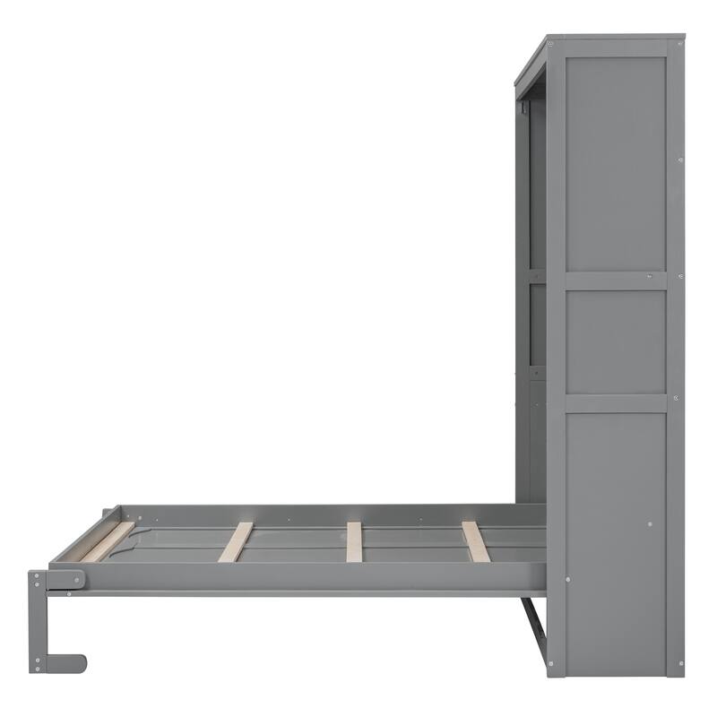 Full Size Murphy Bed Wall Bed with Shelves