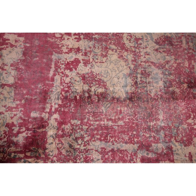 Contemporary Abstract Indian Area Rug Handmade Wool Carpet - 6'6"x 9'9"