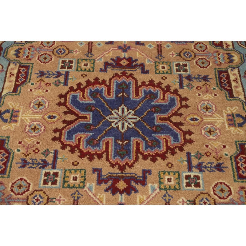 Hand-knotted Traditional Wool Brown Geometric Area Rug Oriental Carpet - 5' 10'' X 4' 0''
