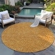 preview thumbnail 66 of 111, Machine Washable Indoor/ Outdoor Modern Dotty Chantille Rug Orange - 8' x 8'