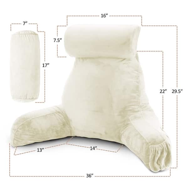 dimension image slide 48 of 62, Nestl Memory Foam Reading Pillow with Backrest, Arms and Pockets