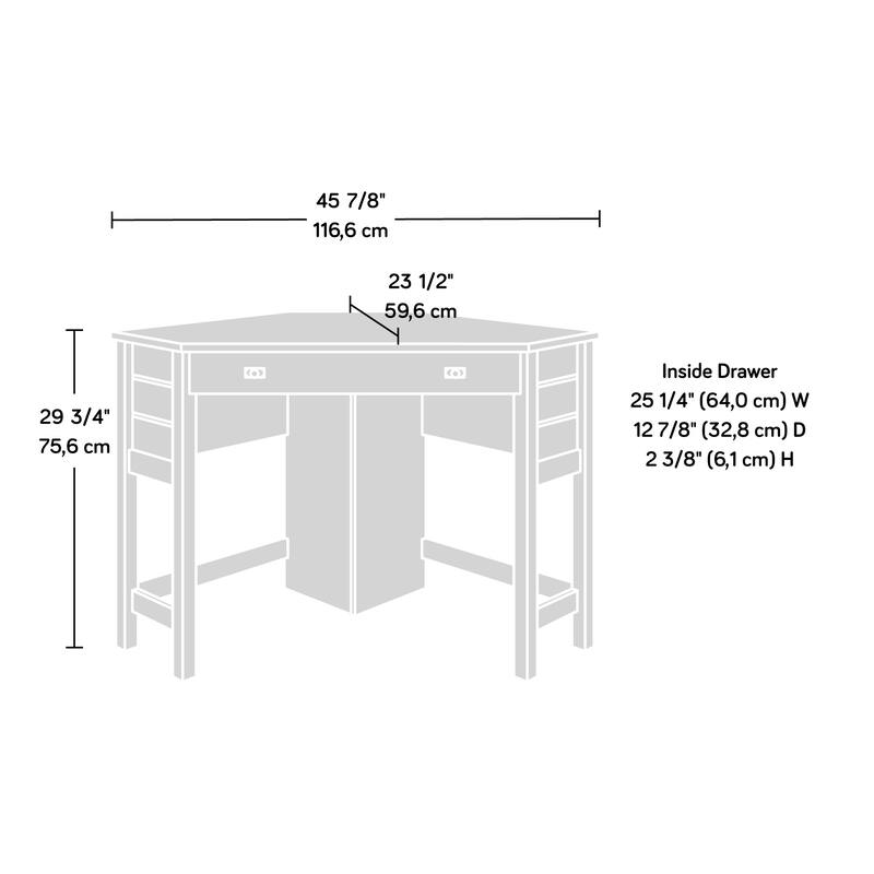 Engineered Wood Coastal Corner Computer Desk with Slide-out Tray for Keyboard, Brown