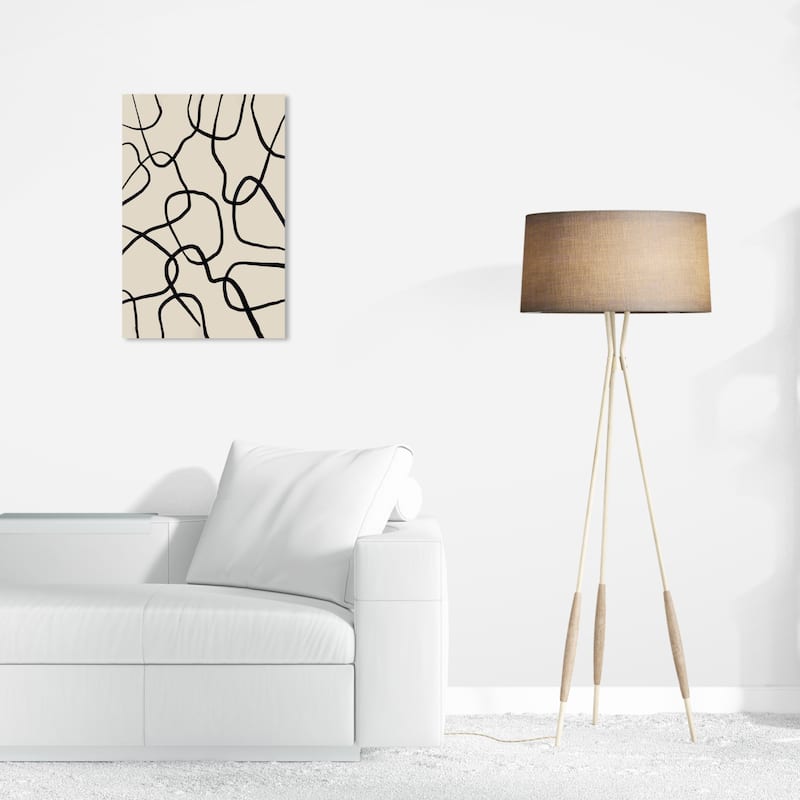 Wynwood Studio Canvas Abstract Many Safety Pins Black and Tan Modern & Contemporary Wall Art Canvas Print - 24 x 16