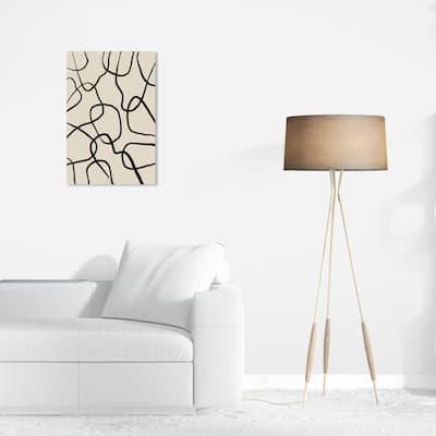 Wynwood Studio Canvas Abstract Many Safety Pins Black and Tan Modern & Contemporary Wall Art Canvas Print