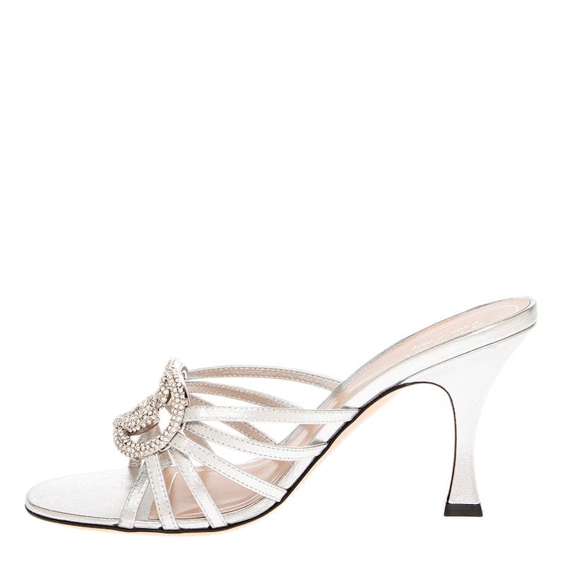 Gucci Slide Sandals with Crystal Interlocking G