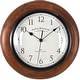 preview thumbnail 2 of 4, FirsTime & Co. Walnut Round Wall Clock, American Crafted, Walnut, Walnut Wood, 11.5 x 2 x 11.5 in