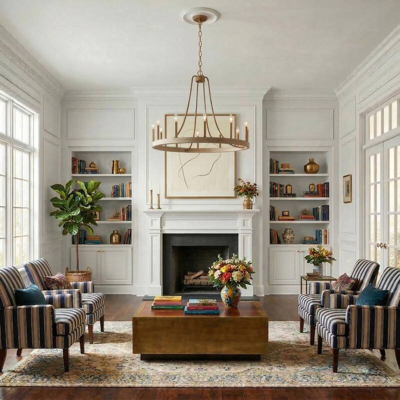 Acroma 12-light Farmhouse Modern Wagon Wheel Chandelier - N/A