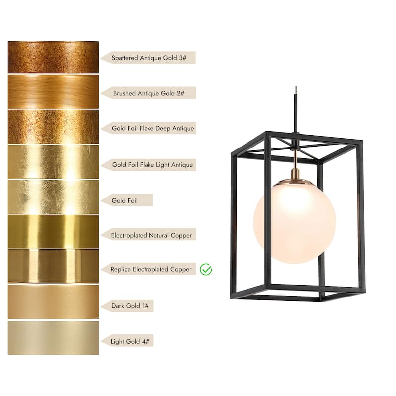 1-Light Modern Globe Glass LED Pendant Lights Kitchen Island Lights for Dining Room