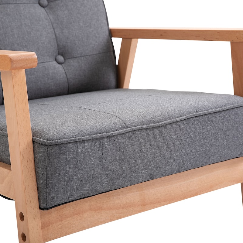Accent Arm Chair With Upholstered Tufted Back