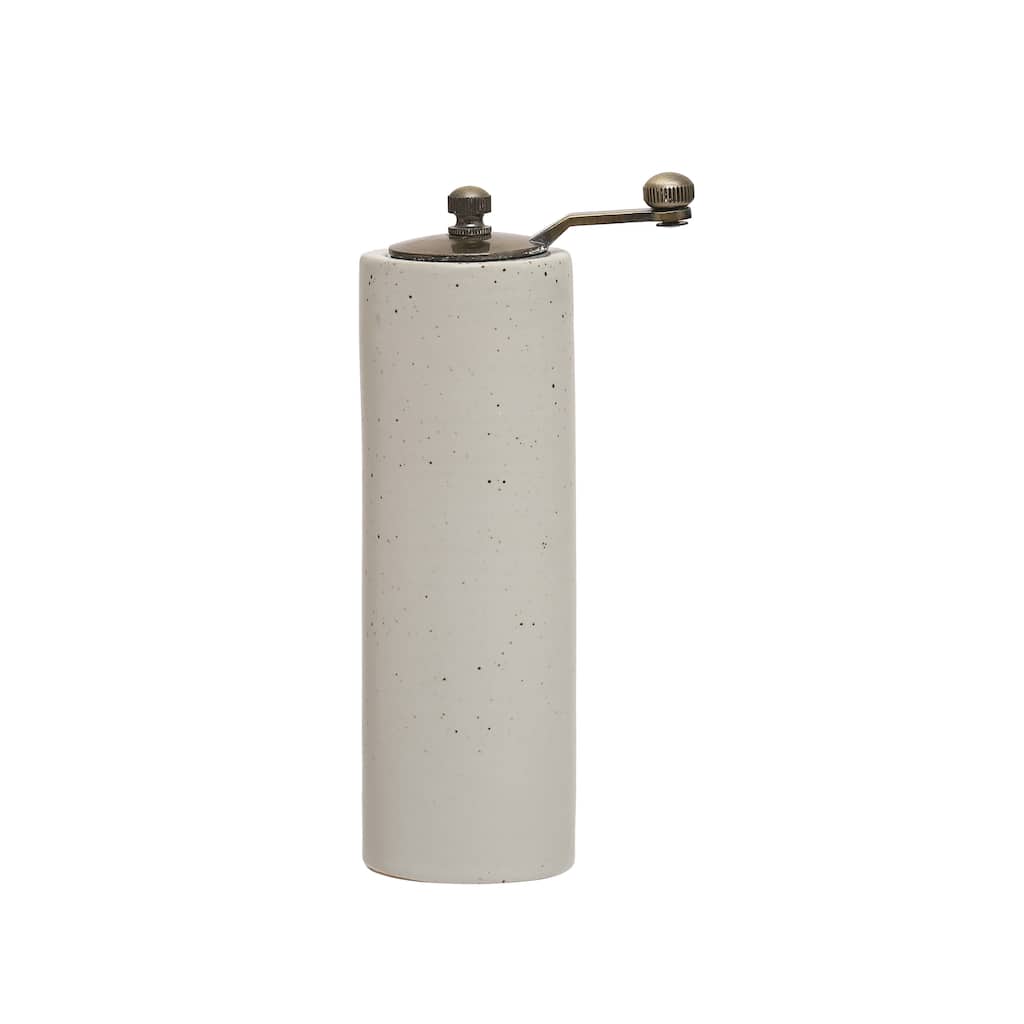 Stoneware Salt and Pepper Grinder - 2.1"L x 2.1"W x 6.3"H - 2.1"L x 2.1"W x 6.3"H