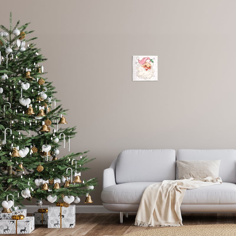 Stupell Pastel Vintage Jolly Santa Wall Plaque Art Design By Mollie B.