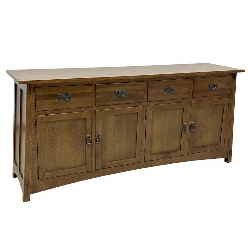Mission 4 Door 4 Drawer Oak Sideboard - Walnut