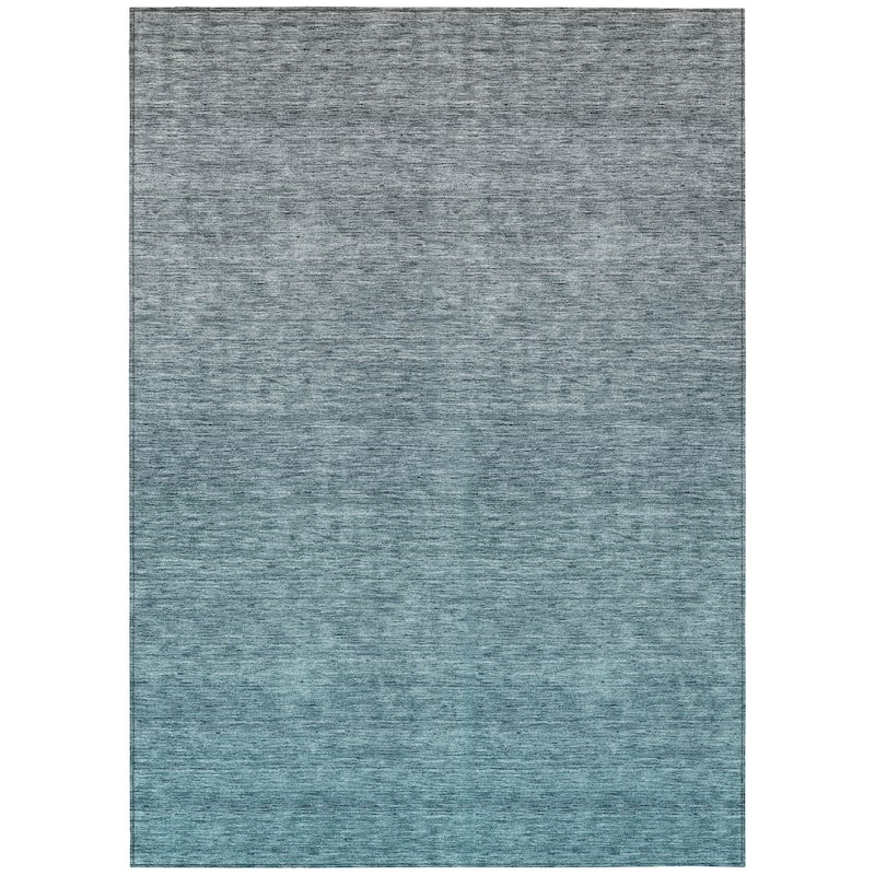 Machine Washable Indoor/ Outdoor Chantille Solid Ombre Rug
