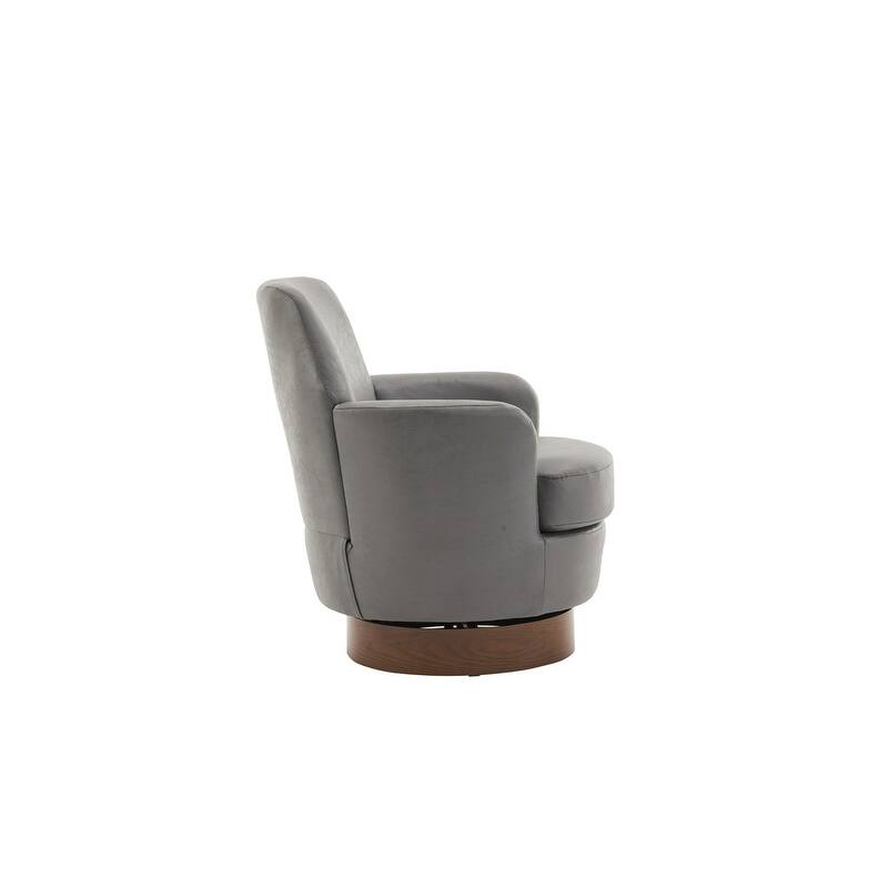 Sofa and Comfortable Swivel Barrel Chair with Gold Stainless Steel Base 