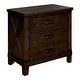 preview thumbnail 14 of 18, Epona Rustic Dark Walnut Wood 2-Piece Panel Bed and Nightstand Set by The Gray Barn