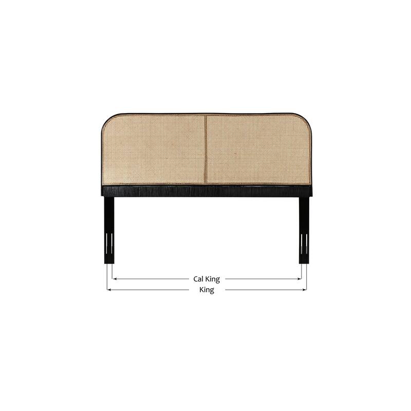 East Indie Cane and Teak Headboard