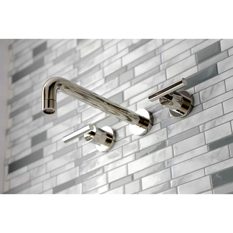 Manhattan 3-Hole Wall Mount Roman Tub Faucet in Brushed Brass