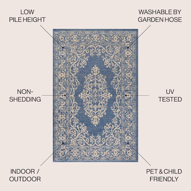 JONATHAN Y Tuscany Filigree Indoor/Outdoor Area Rug