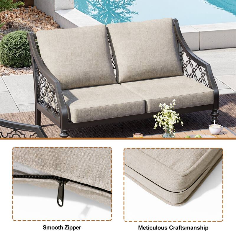 27.6 in W * 24.4 in D Outdoor Patio Deep Seat Cushion Chair Set