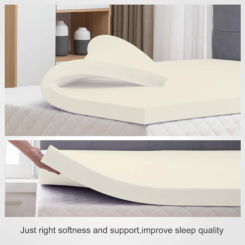 ONETAN, 2-inch High Density Foam Mattress Toppers,Add Comfort To Mattress