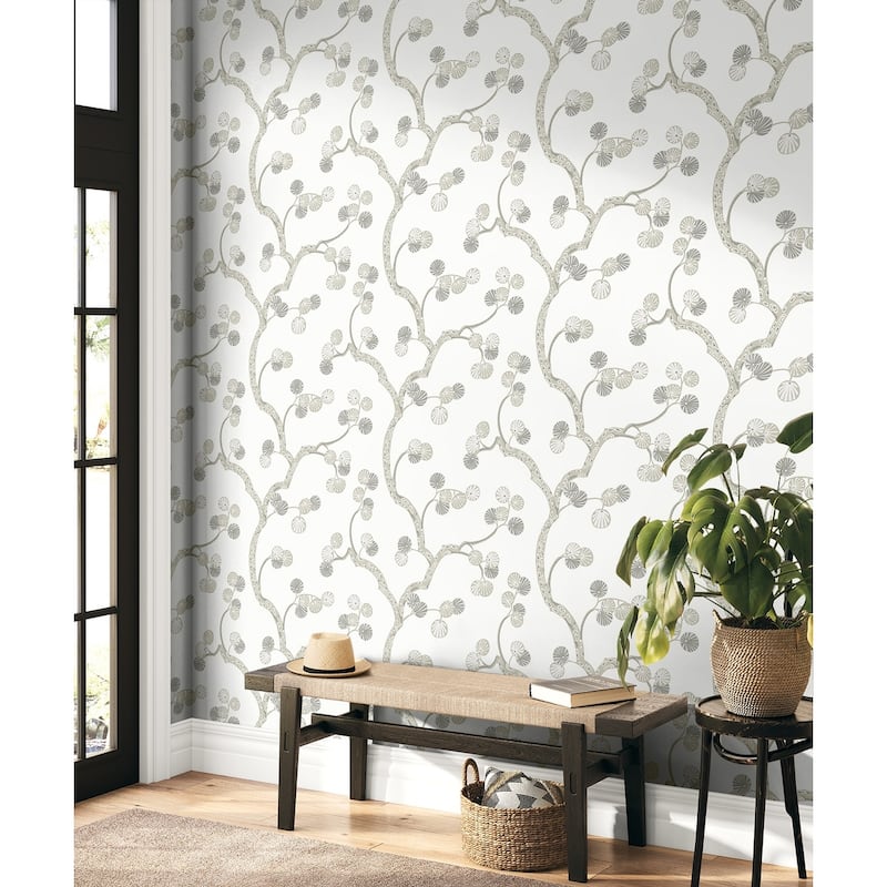 Seabrook Designs Allegra Branches Non-Woven Unpasted Wallpaper