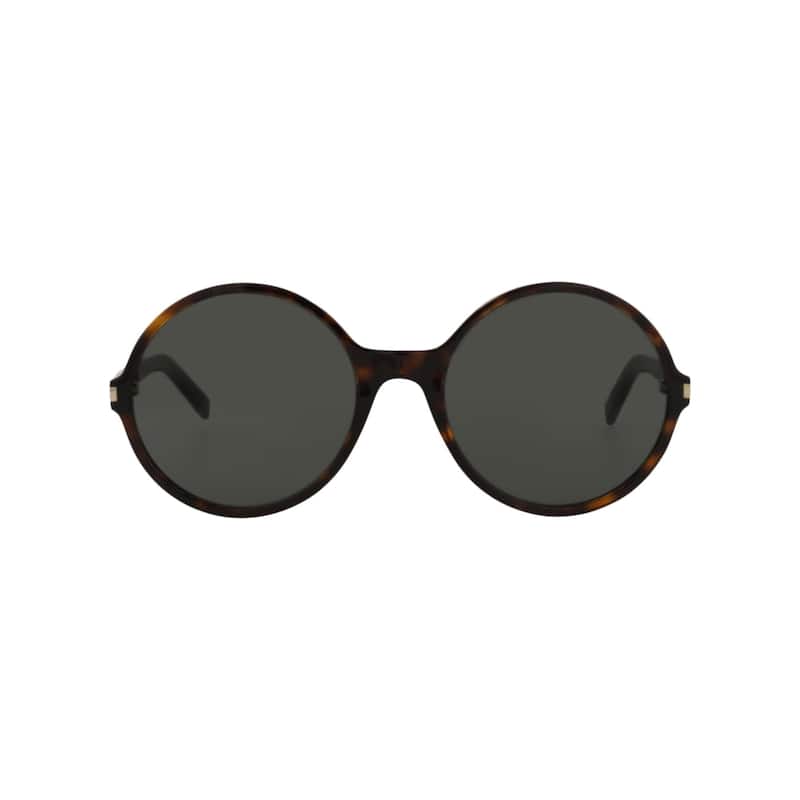 Saint Laurent Round-Frame Acetate Sunglasses - Havana Havana Grey - Brown - Grey Lens