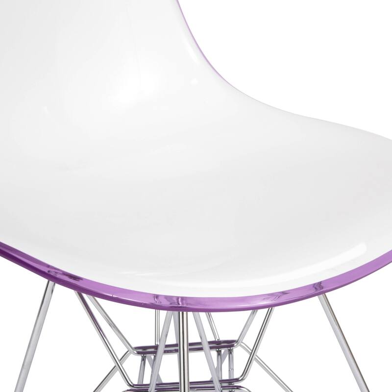5-Piece Dining Set with 35" Round MDF Table and 4 ABS Plastic Side Chair in Chrome