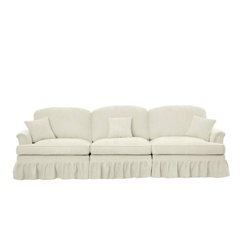 GDFStudio - Elegant Mid Century 3-Seater 107" Chenille Sofa with Flared Arms