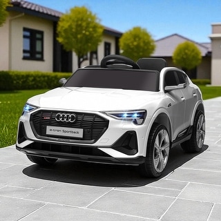 12V Audi E-tron Kids Ride On Car with Remote Control, LED Lights, MP3 Music, Suspension, Seatbelt, Battery Powered Toy Vehicle