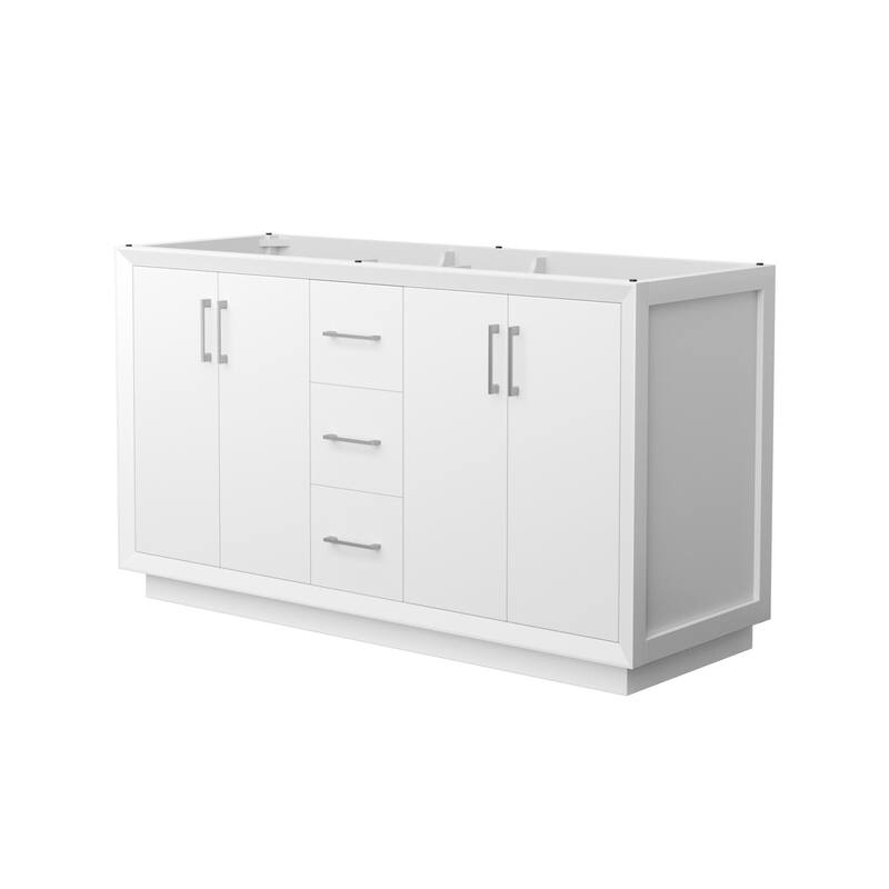 Wyndham Collection WCF414160D-CXSXX-MXX Strada 59" Double Free - White / Brushed Nickel Hardware
