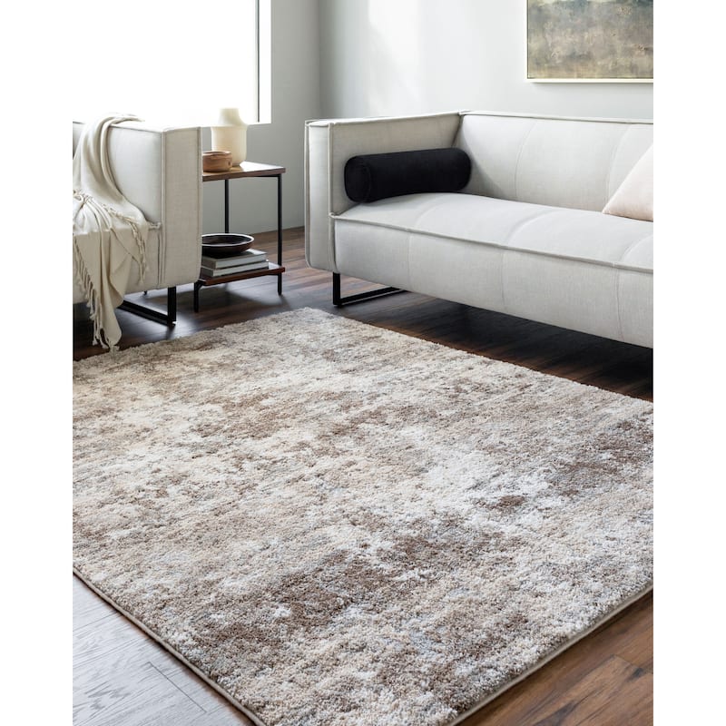 Livabliss Casual Portofino Abstract Area Rug - 6'7" x 9' - Brown/Cream