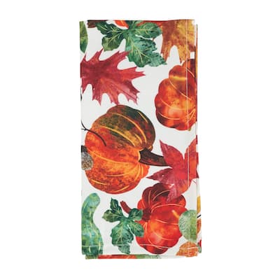 Pumpkin Foliage Design Dinner Napkins (Set of 4)