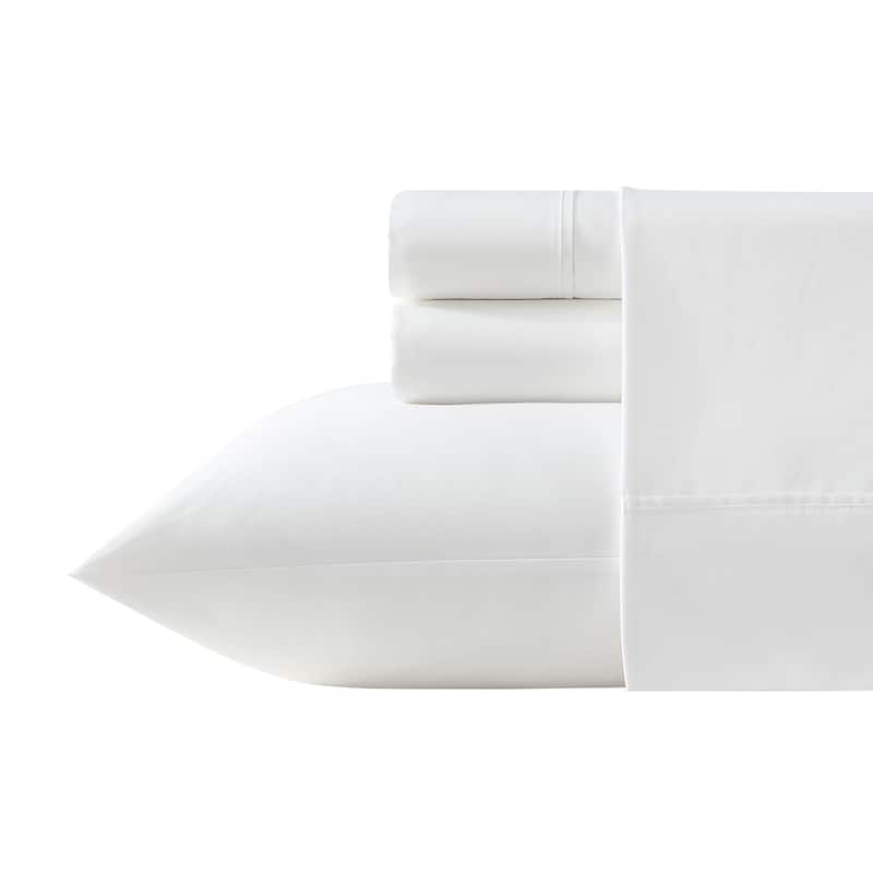 Vera Wang Egyptian Cotton Solid Sheet Set - Beige - Queen