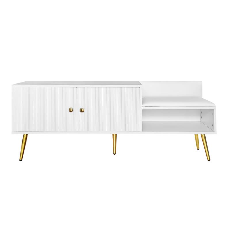 Modern Shoe Storage Bench with Hidden Storage and Upholstered Cushions for Bedside, Living Room and Entryway