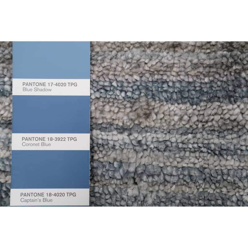 Hand Knotted Oriental Viscose Silk Carpet Tribal Animal Pictorial Greys & Charcoal Gabbeh Runner Rug - 11' 7'' X 2' 6''