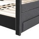 preview thumbnail 26 of 26, Space-saving Upholstered Platform Bed with Trundle and 3 Drawers, Linen Fabric, Twin Size
