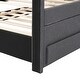 preview thumbnail 11 of 12, Twin Size Upholstered Platform Bed with Trundle and Storage Drawers, Modern Design with Stripe Headboard