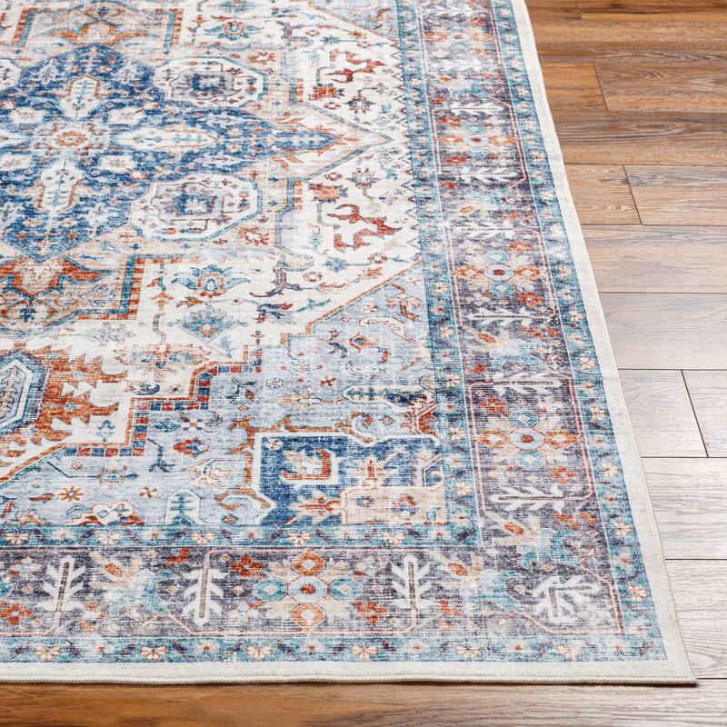 Livabliss Traditional Lavable Medallion Washable Area Rug