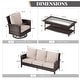 preview thumbnail 49 of 99, MAISON ARTS Extra-Large Patio Wicker Sofa Conversation Set with Coffee Table, Oversize Seat with 5.5'' Thick Padded Cushion