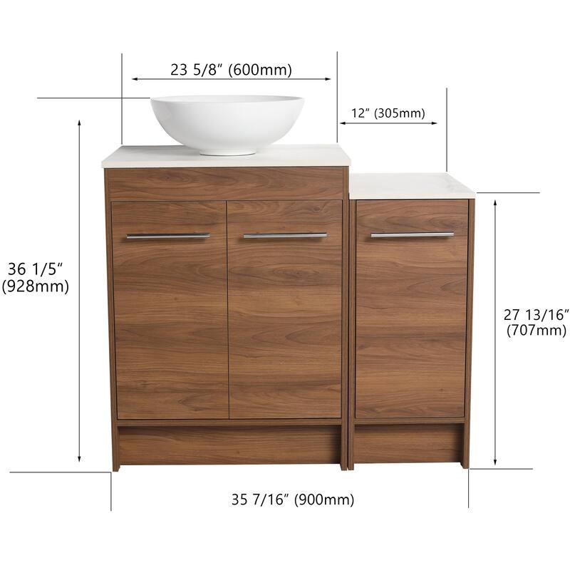 ARTCHIRLY 24/36/48/60 Inch Bathroom Vanity with Sink, Freestanding Bathroom Vanity with Soft Close Door and Shelf