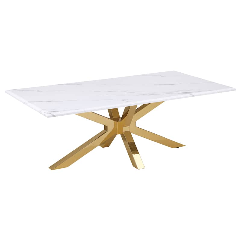 Visalia Faux Marble Coffee And End Table Set White