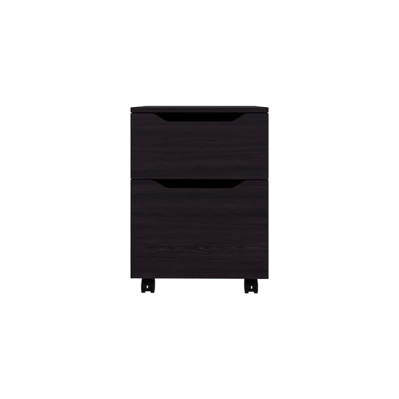 Ethan Open Shelves Nightstand With One Door, Modern Bedside Table For Bedroom Storage, Black
