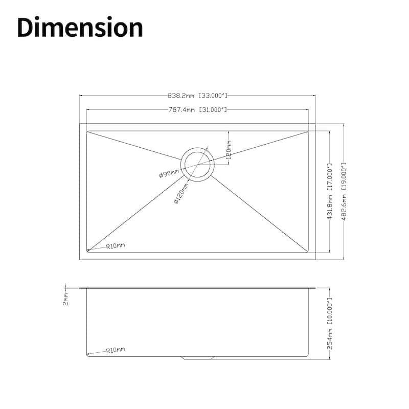 Undermount Single Bowl Stainless Steel Kitchen Sink with Workstation