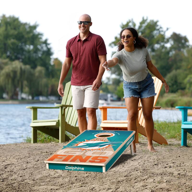 Miami Dolphins NFL 2x4 Professional Cornhole Board Set