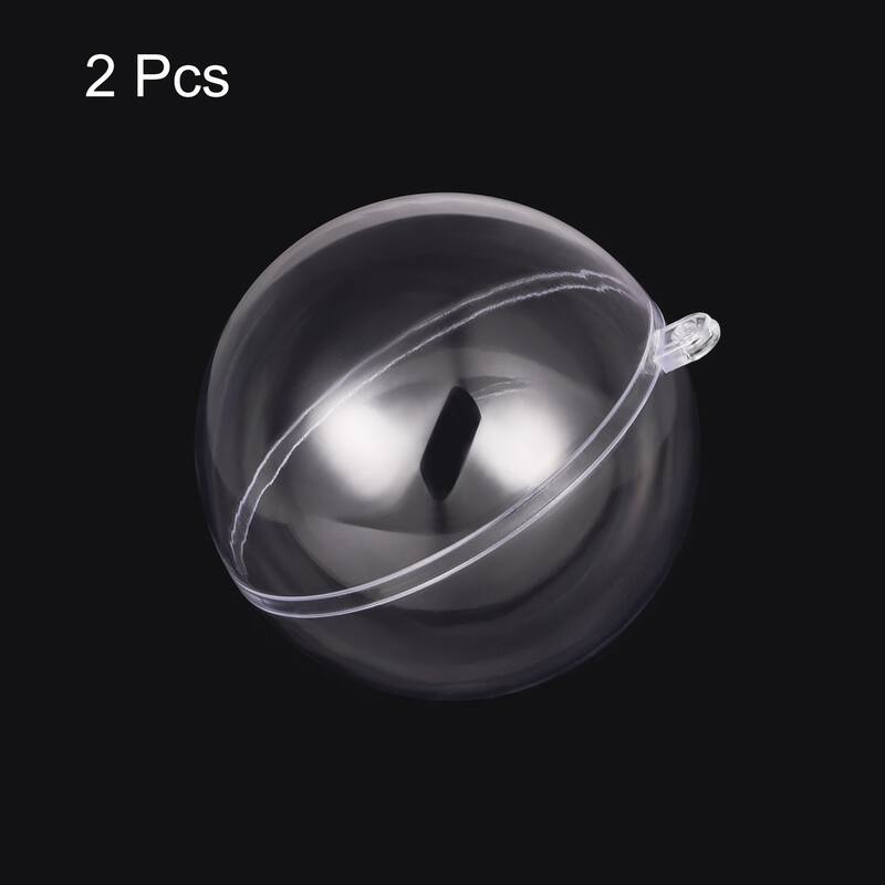 2pcs 5 1/2-inch(140mm) Clear Plastic Ornaments Ball - Clear