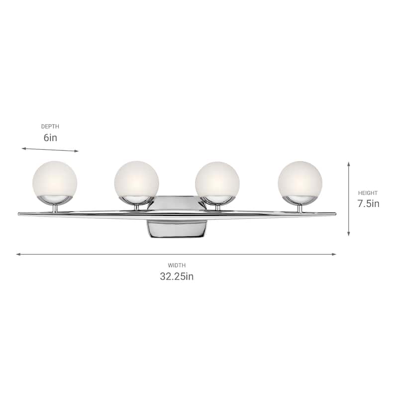 Kichler Jasper 4-light Chrome Halogen Bath/Vanity Light