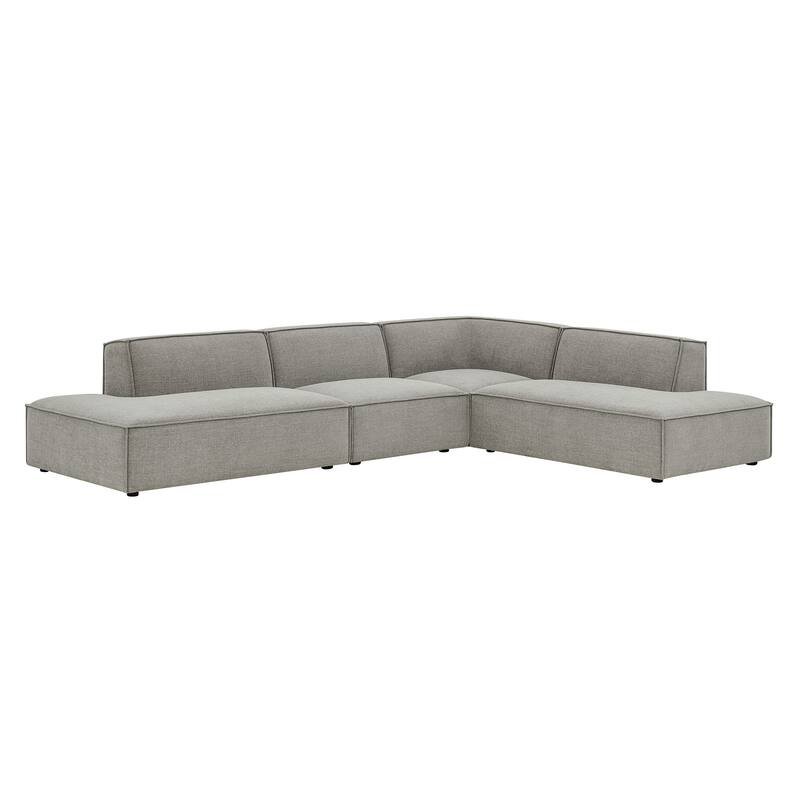 Restore 4-Piece Performance Fabric Upholstered Modular L-Shaped Armless Sectional Sofa